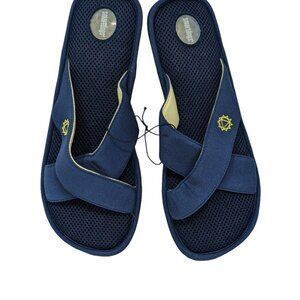 Smartdogs Blue Criss Cross Flip Flop Cushioned Sandals Sippers Size 9.5-to 10 XL